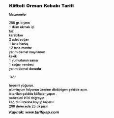 Köfteli Orman Kebabı Tarifi