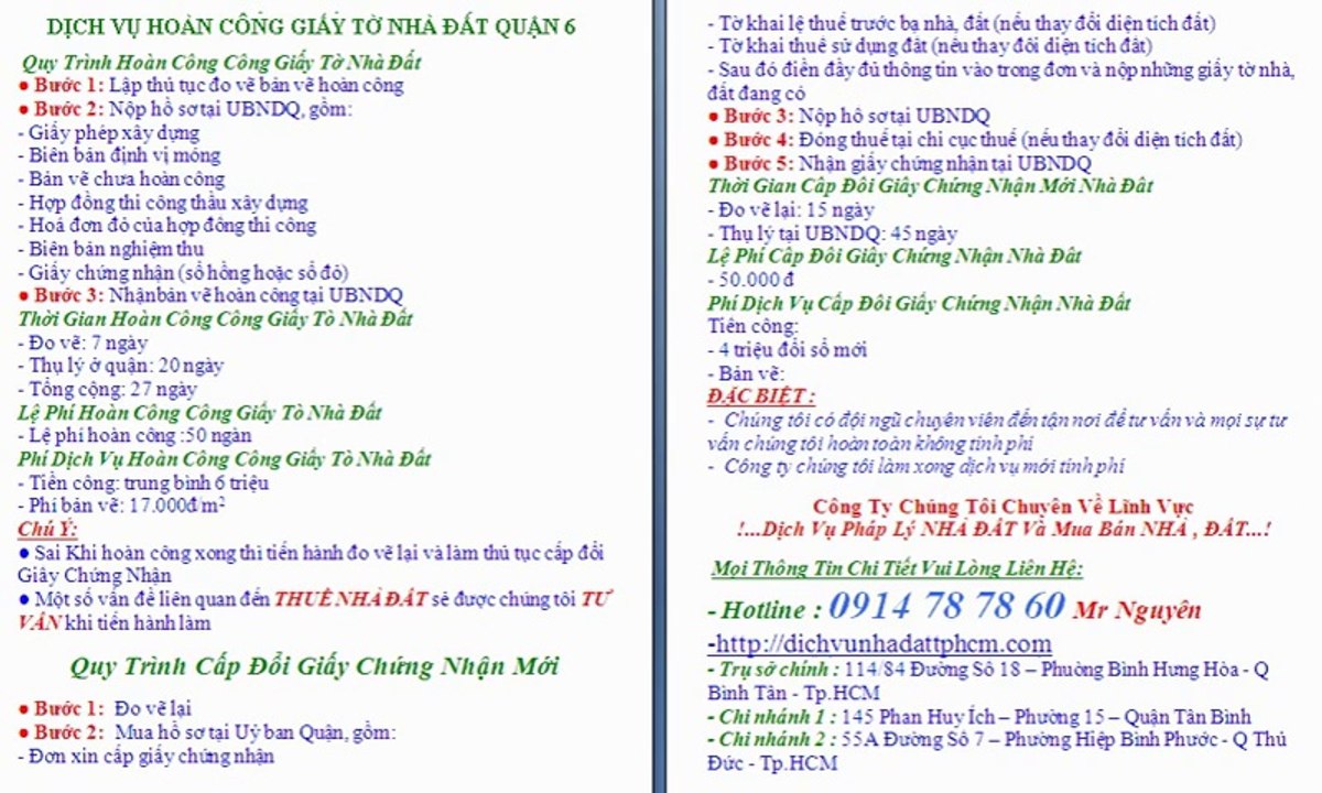 Dịch Vụ Hoàn Công Giấy Tờ Nhà Đất Quận 6,Thủ Tục,Quy Trình,Hoàn Công Giấy Tờ Nhà Đất Quận 6