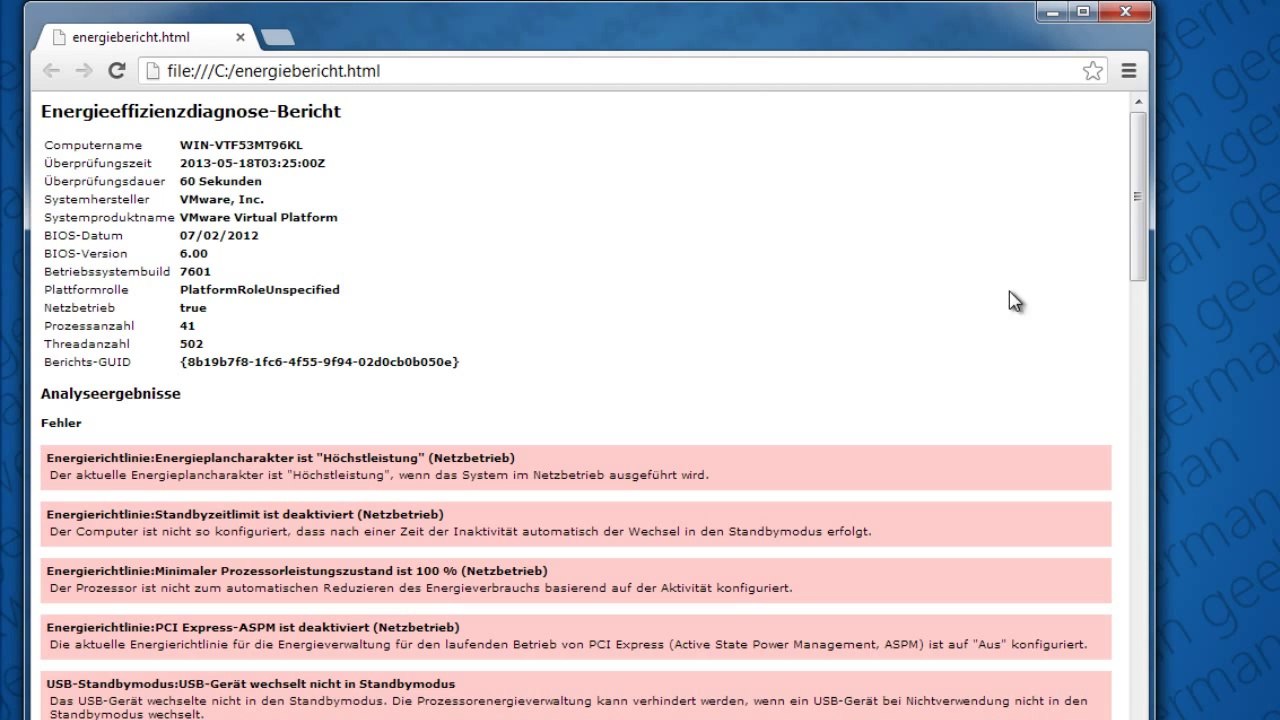 Akkukapazitat testen unter Windows Vista,7 und 8