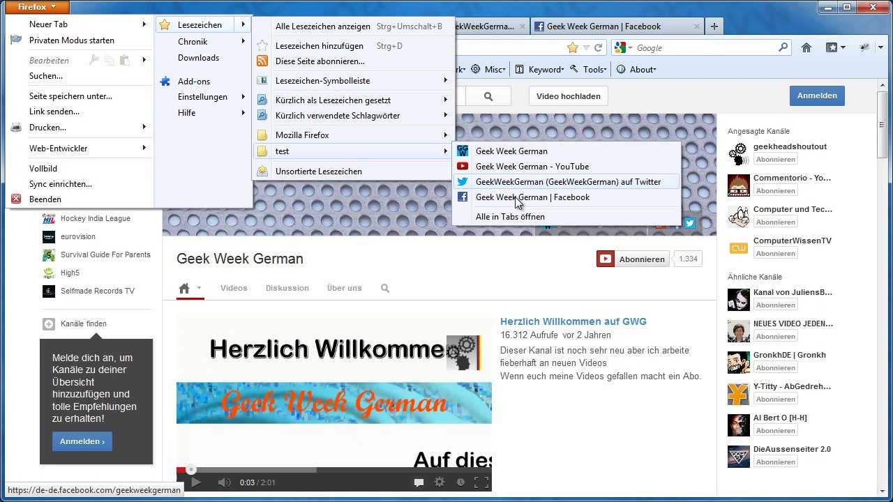 Mozilla Firefox- Alle Tabs bookmarken - abspeichern