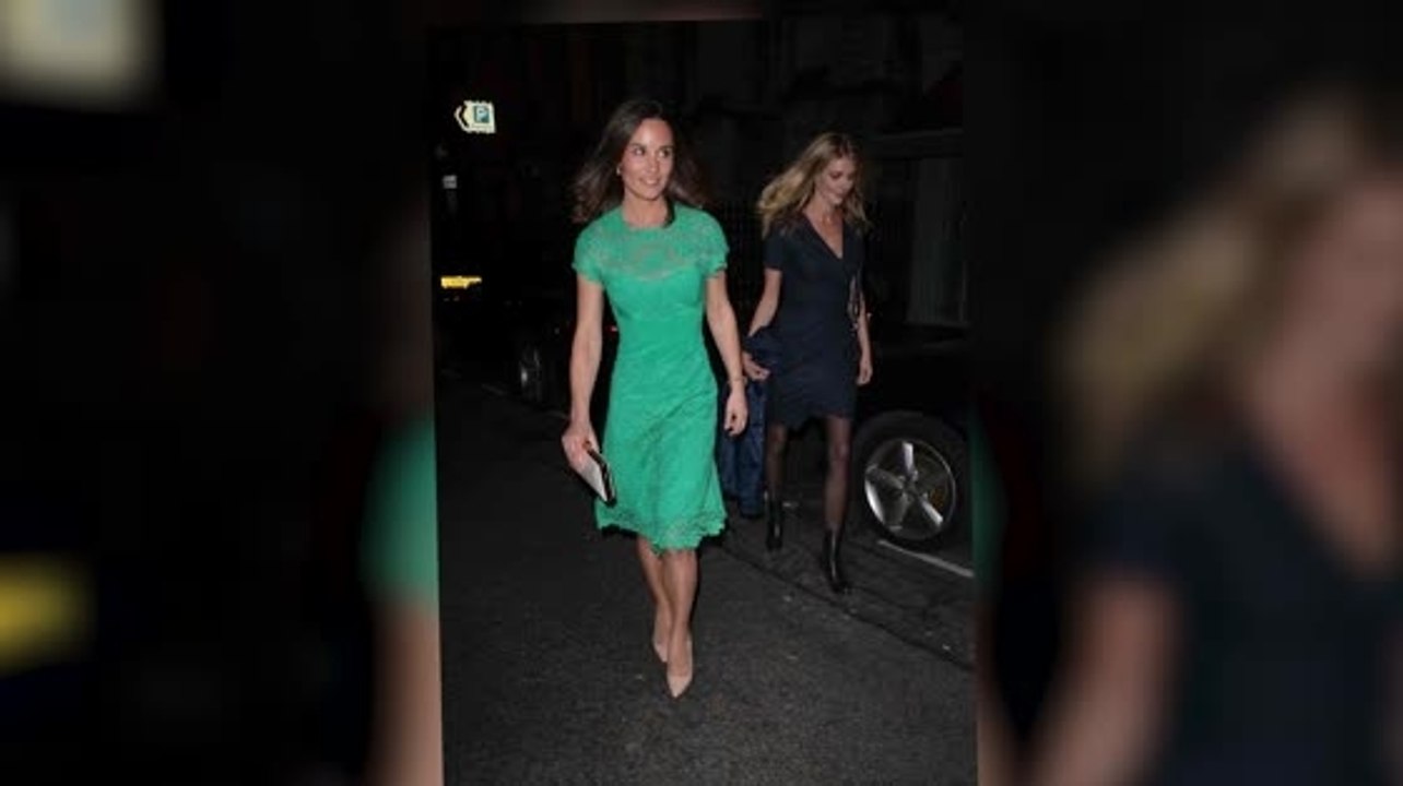 Green Goddess Pippa Middleton Leaving London Restaurant.