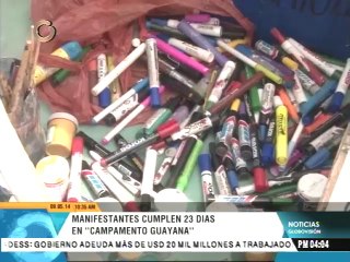 Manifestantes cumplen 23 días en "Campamento Guayana"