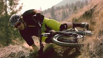 Mountain Biker Demonstrates Extreme Parallel To The Ground Turn