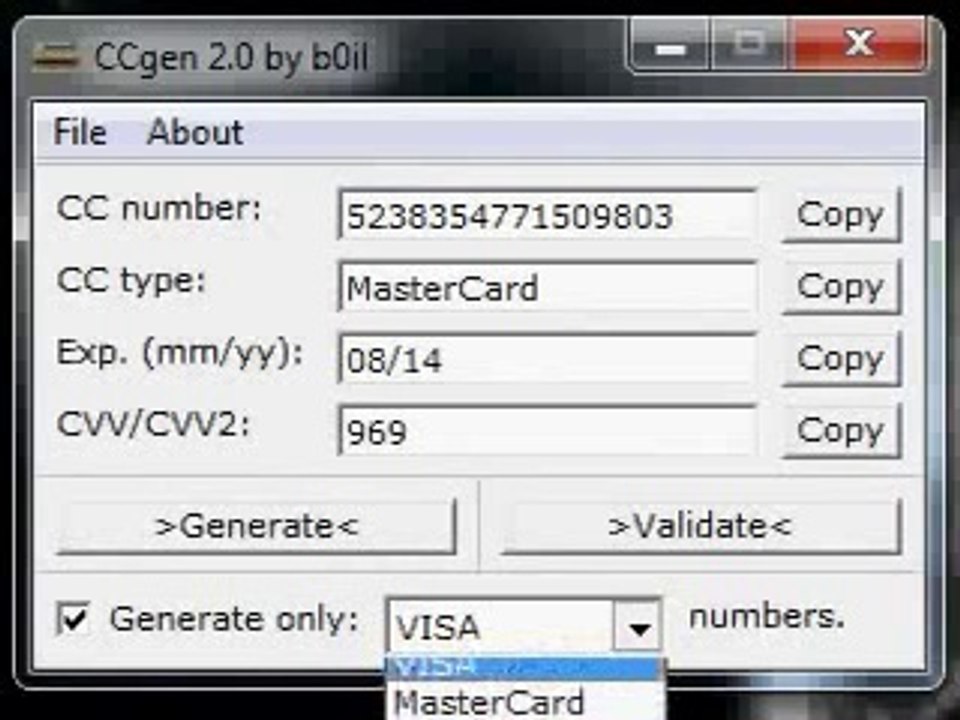 Telecharger GRATUIT generateur de carte banacaire 2014 100% MARCHE