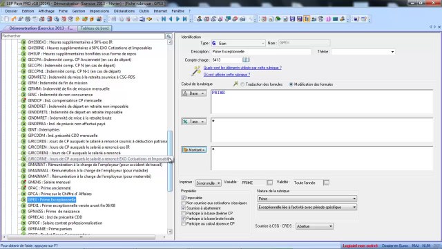 EBP Paye V18 : La création des rubriques
