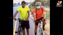 Thala Ajith takes a ride on Bicycle | Hot Tamil Cinema News | Bike Ride