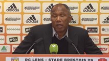Réaction d'Antoine Kombouaré après Lens-Brest (37e journée de Ligue 2, 2013-2014).