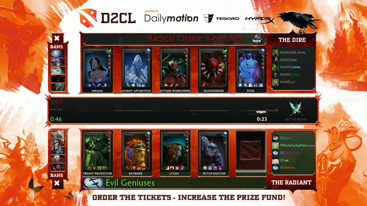 EG vs Rox.KIS Game 1 - Dota 2 Champions League -  @DotaCapitalist & @RyuuboruzDota