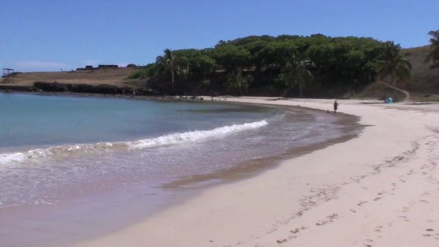La plage d'Anakena à l'île de Paques