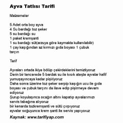 Ayva Tatlısı Tarifi