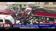Santa Eulalia: chofer del Chosicano falleció tras chocar su coaster contra tráiler