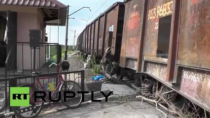 Pro-Russian activists hold checkpoint following gun