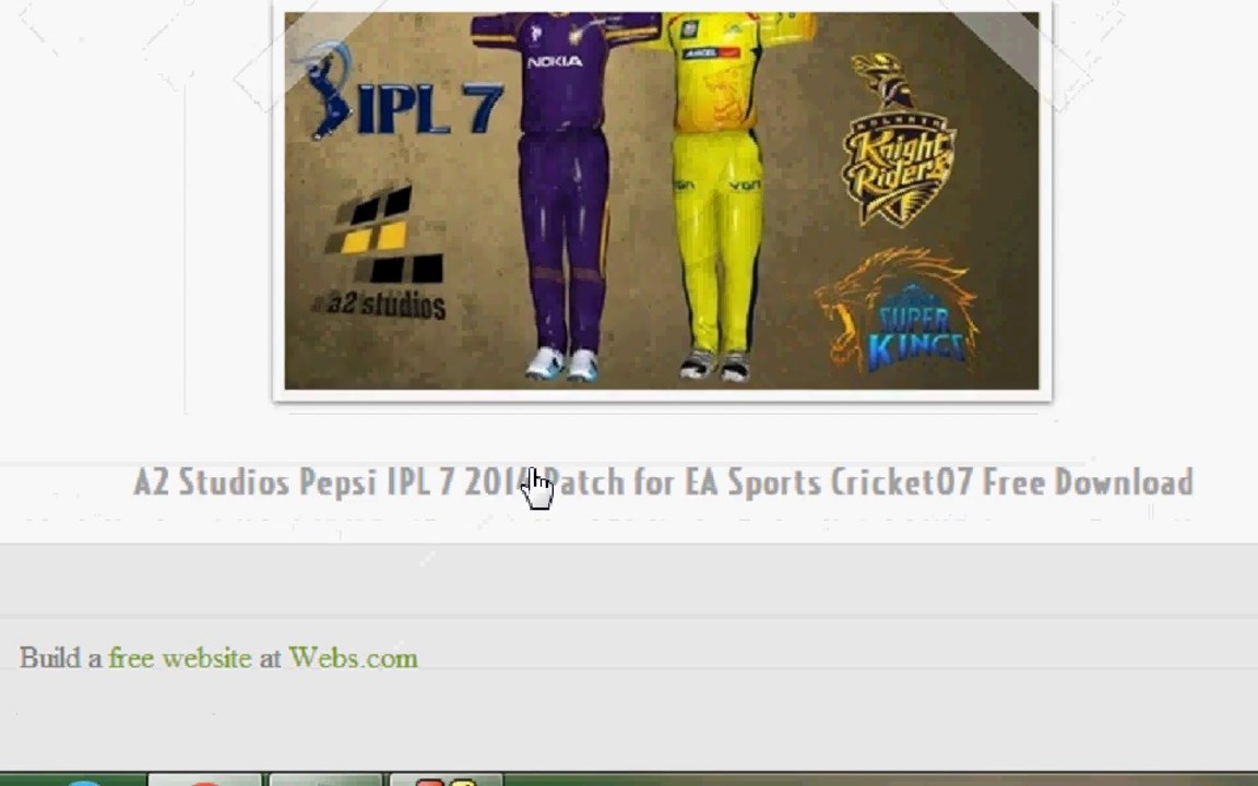 IPL 7 Patch For Cricket 2007 Free (2014)