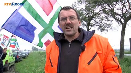 Klein protest bij NAM-locatie Zeerijp - RTV Noord
