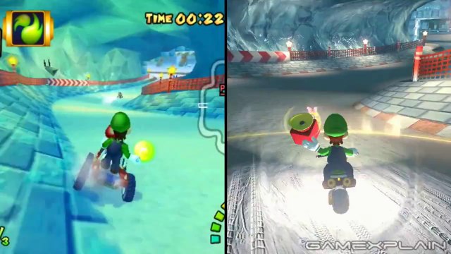 Mario Kart 8 - Sherbet Land GCN Head-to-Head Comparison