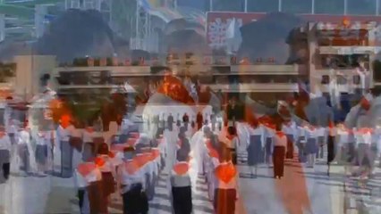 Trumpets blare in North Korean children's camp