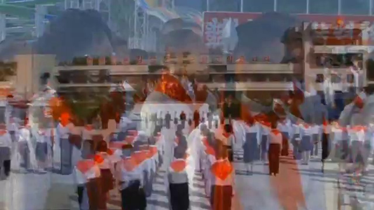 Trumpets blare in North Korean children's camp