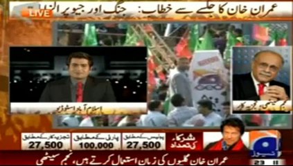 Najam Seethi Realy Mad At - Imran Khan Speech At d Chowk Jalsa -11 MAy 2014