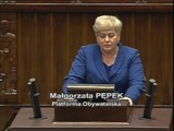 Poseł Małgorzata Pępek - Wystąpienie z dnia 08 maja 2014 roku.