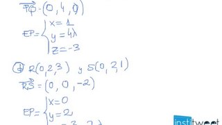 Ecuaciones parametricas de una recta dados dos puntos