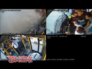 Halk otobüsü dehşeti kamerada!