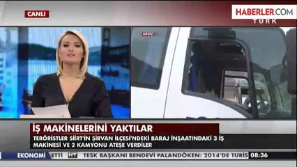 Şirvan'da Teröristler İş Makinelerini Yaktı