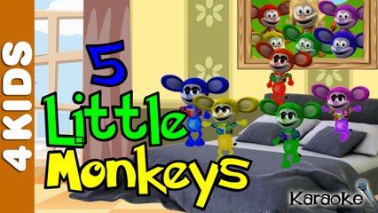 5 Little Monkeys | Nursery Rhymes | Karaoke