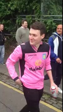 Spurs vs Villa (Villa Fans As Traffic Cones) Stopping traffic