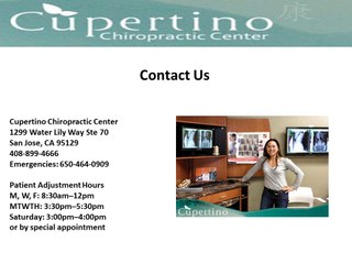 Cupertino Chiropractic Center San Jose CA 95129