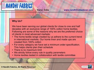 Table Linen Manufacturers in Karur