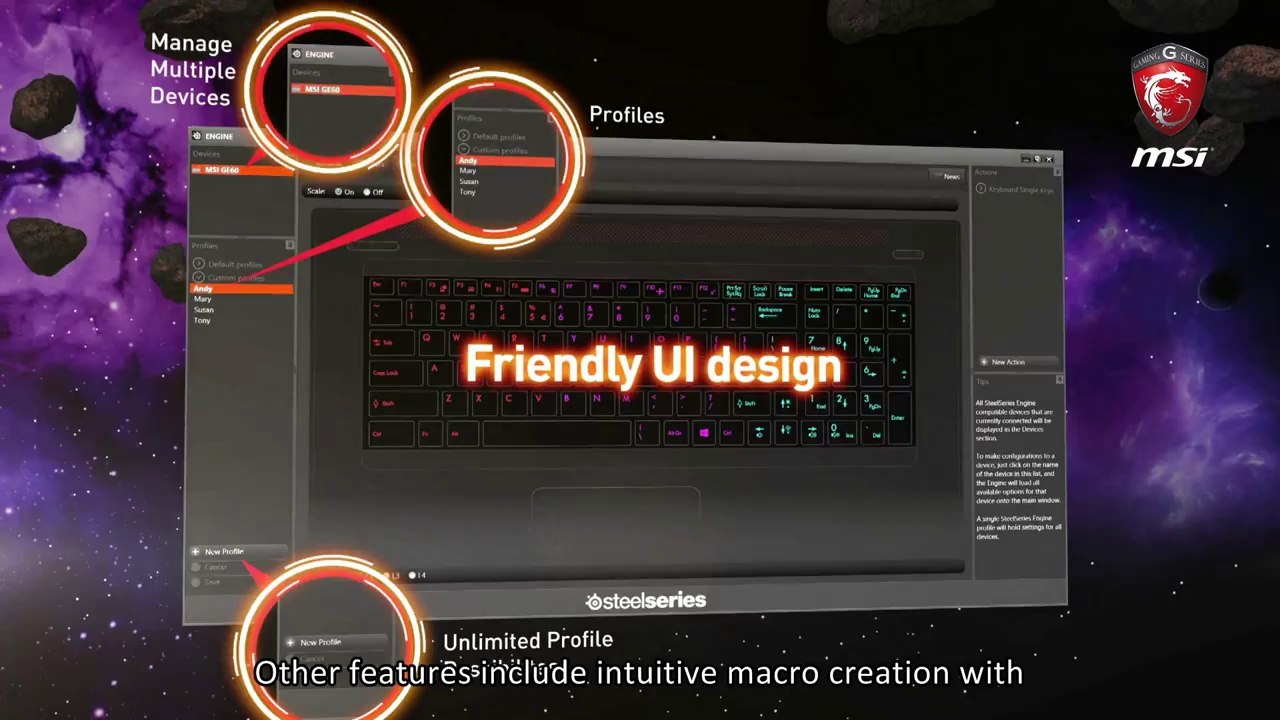 SteelSeries Engine only in MSI GAMING notebook