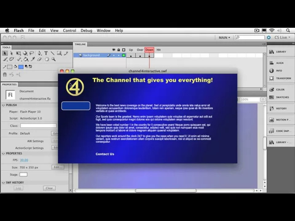 Adobe Flash Chapter 07 - ActionScript & Interactivity P1