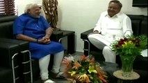 Raman Singh meets BJP’s  PM nominee Narendra Modi in Gujarat