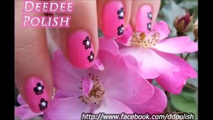 الرسم على الاظافر- رسم الورد Nail art tutorial for beginners