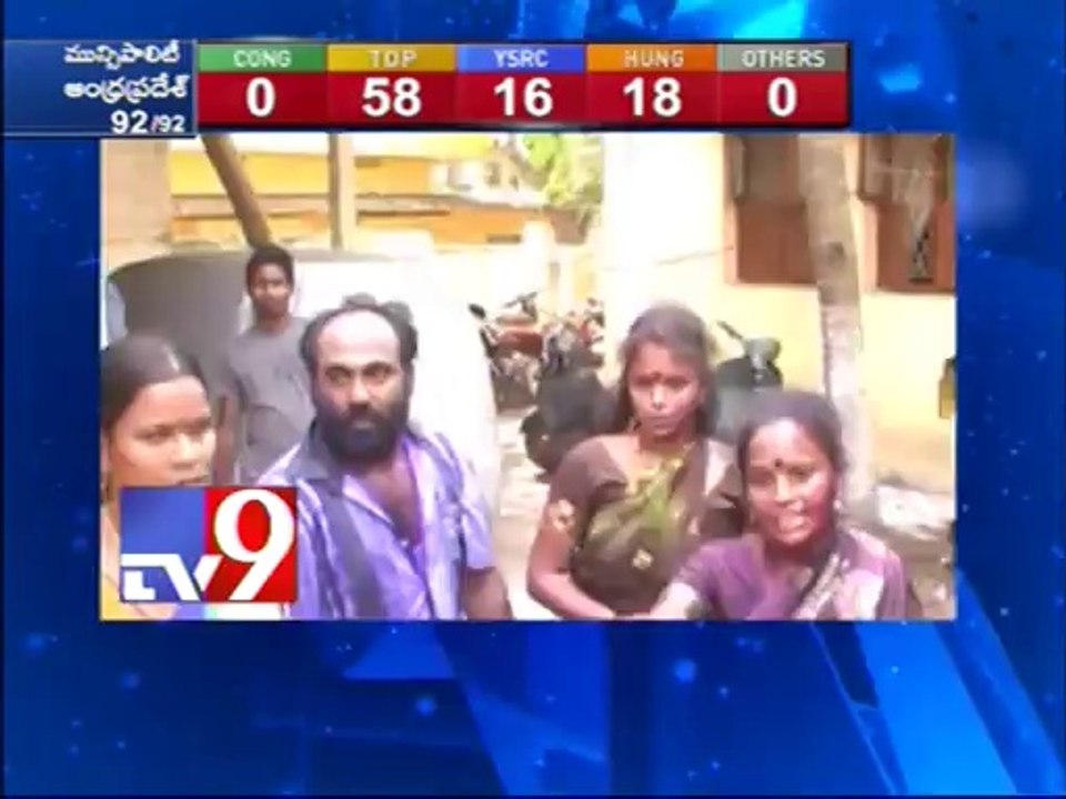 Municipal results cause violence in Bhimavaram