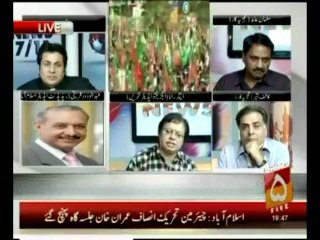Kashif Bashir Khan In a Debate with Isar Rana and Salman Abid on Imran Khans Rally