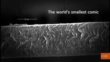 World's Smallest Comic Drawn on A Single Strand of Hair