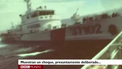 El preciso instante en que chocan barcos de Vietnam y China