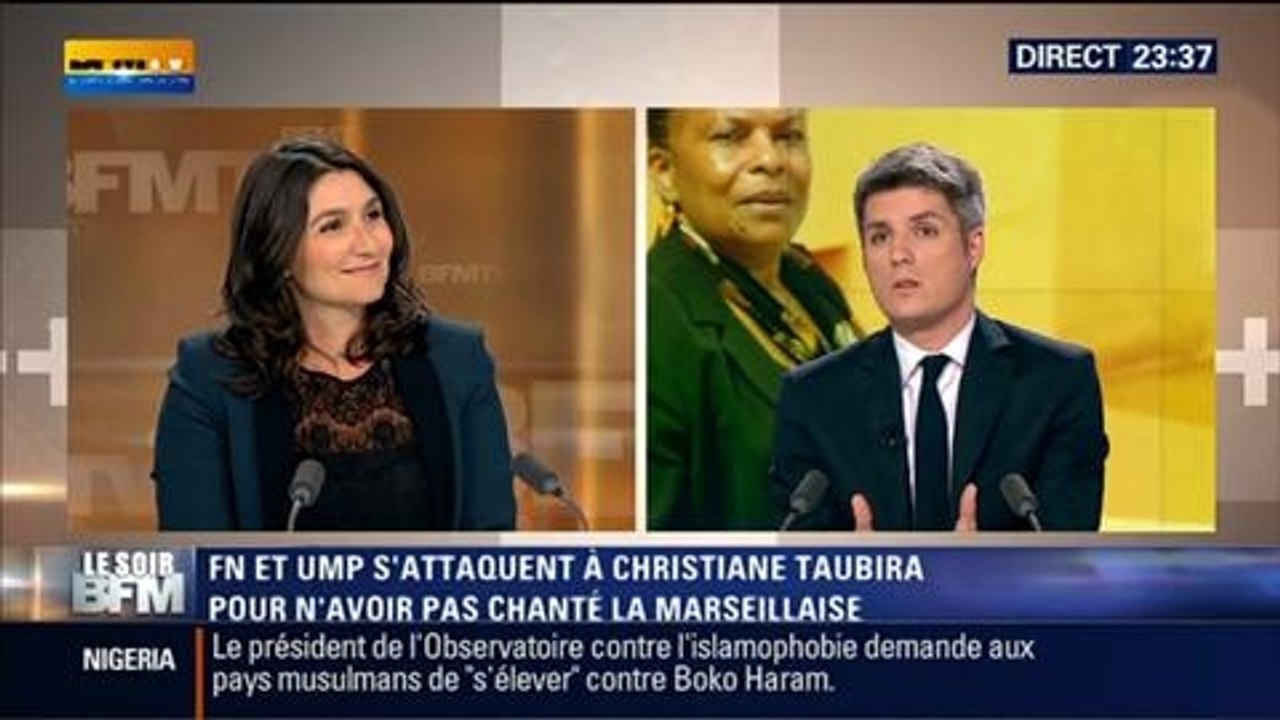 Le Soir BFM: Christiane Taubira et La Marseillaise: la Garde des Sceaux est-elle une cible privilégiée de l'opposition ? - 12/05 4/4