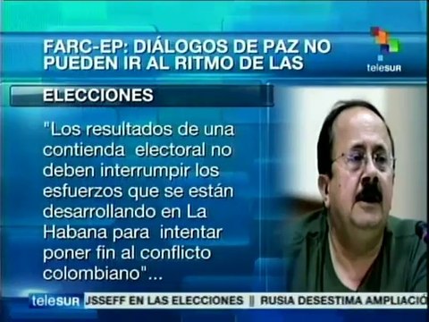 Diálogos de paz no pueden ir al ritmo de las elecciones: FARC-EP