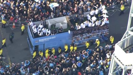Man City parade Premier League trophy