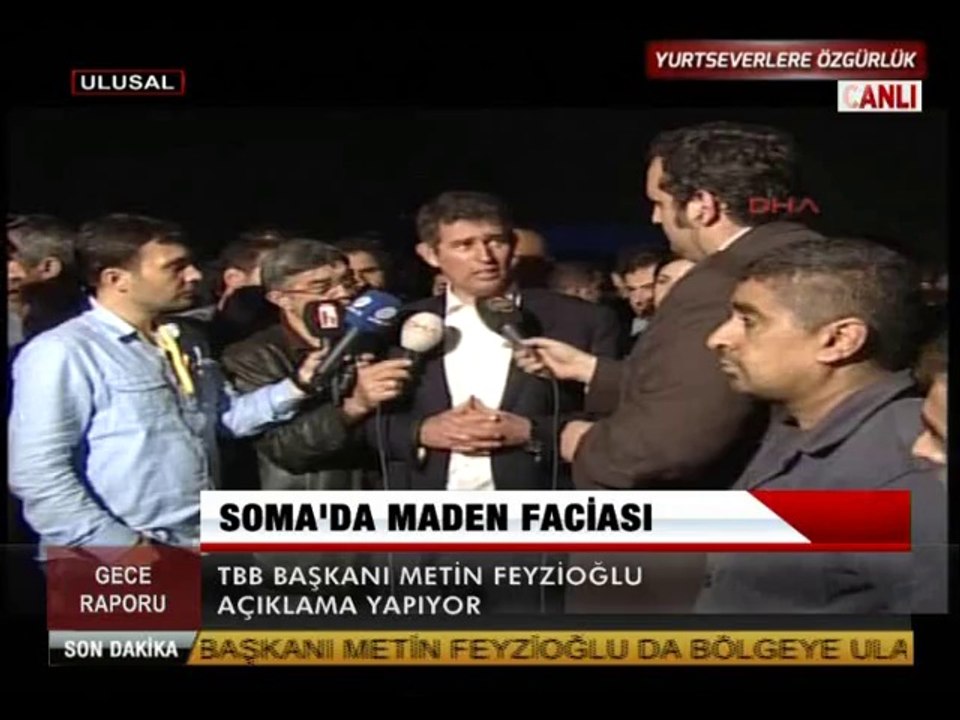 METİN FEYZİOĞLU SOMA'DA AÇIKLAMA YAPIYOR.