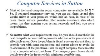 Contract Reputed Organization For Computer Services in Sutton