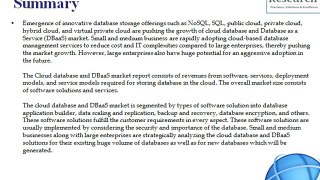 JSB Market Research : Cloud Database and DBaaS Market  - Global Advancements, Market Forecasts and Analysis (2014-2019)