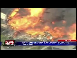 Video: impactante explosión durante incendio en Estados Unidos