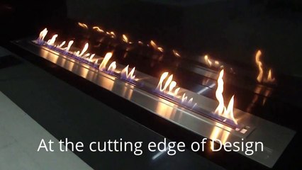 An Ethanol Burner controlled by pressing a Remote at A- fireplace