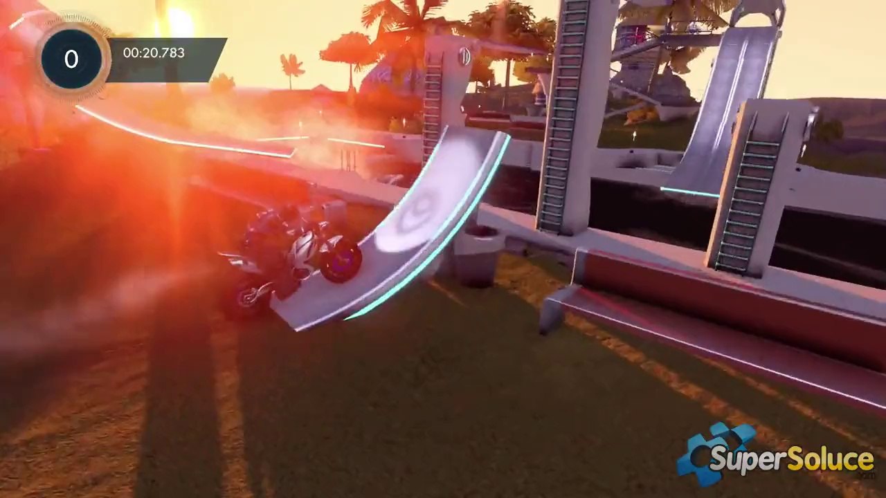 Plage aux bungalows - Défi : Homme-canon - Trials Fusion