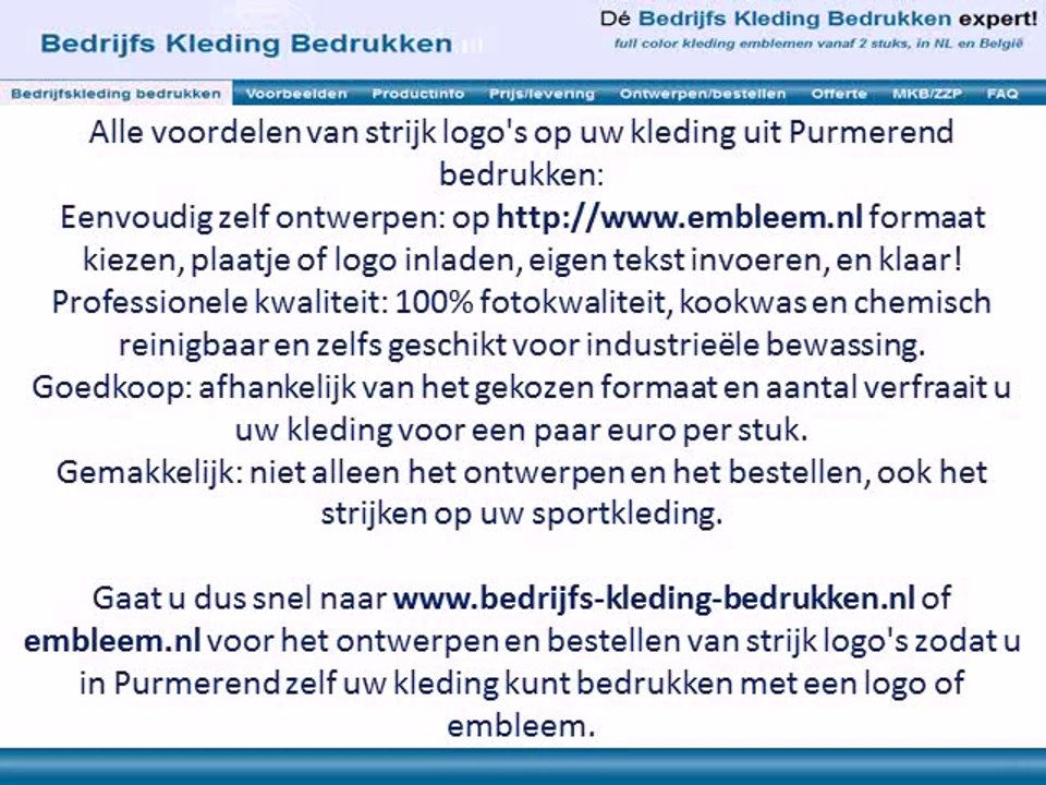 Kleding bedrukken Purmerend