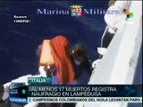 Italia: van 17 inmigrantes muertos tras naufragio en Lampedusa