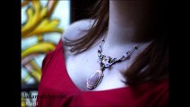 Collier baroque quartz rose shabby chic romantique - La Dame de Lys